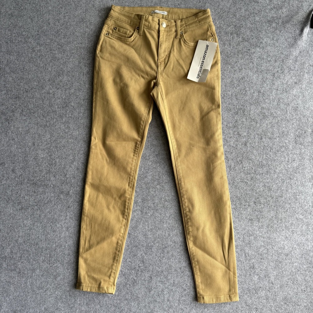 Amazon Essentials Skinny Jeans 2 Short Tan Khaki Stretch Denim